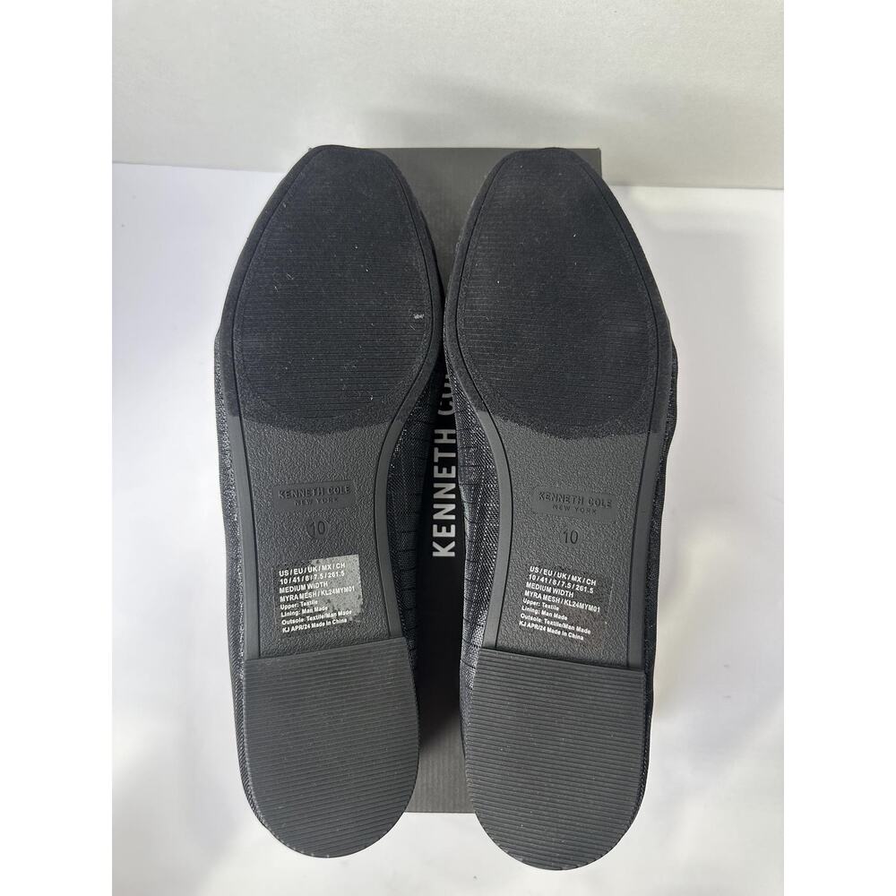 Black Mesh Ballet Flat with Bow - Picture 6 of 6